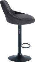 2er Set Barhocker Lazio Samt schwarz dunkelgrau 