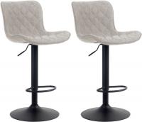 2er Set Barhocker Emma Stoff taupe