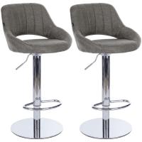 2er Set Barhocker HD Milet C Stoff grau
