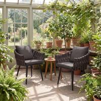 Gartenstuhl Naxos Taupe mit Sitzkissen anthrazit 