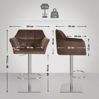 2er Set Barhocker Damaso E Samt braun 