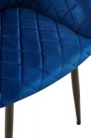 2er Set Esszimmerstuhl Monett Samt B dunkelblau 