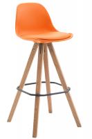 Barhocker Franklin Kunstleder Square Natura (eiche) orange