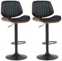 2er Set Barhocker Clawson Kunstleder schwarz walnuss/schwarz 