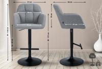 Barhocker Natoma Stoff schwarz grau 