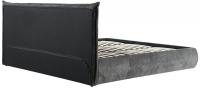 Bett Mirka 180x200 cm Stoff dunkelgrau 