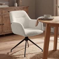 2er Set Esszimmerstuhl Merlinda Stoff Teddy creme 