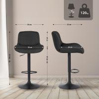 2er Set Barhocker Solon Schwarz Stoff schwarz 2er Set Barhocker Solon Schwarz Stoff schwarz