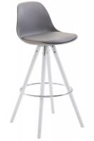 Barhocker Franklin Kunstleder Rund Weiß (eiche) grau