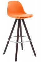 Barhocker Franklin Kunstleder Rund Cappuccino (eiche) orange