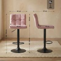 2er Set Barhocker Peru Samt schwarz rosa 