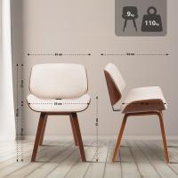 2er Set Besucherstuhl Beverley Stoff walnuss/creme 