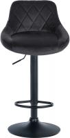 2er Set Barhocker Lazio Samt schwarz dunkelgrau 