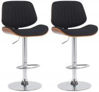 2er Set Barhocker Clawson Stoff chrom walnuss/schwarz 