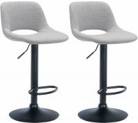 2er Set Barhocker Camden Stoff schwarz hellgrau 