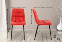 4er Set Esszimmerstuhl Antibes Kunstleder rot 