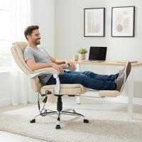 Bürostuhl Rubia mit Massagefunktion Kunstleder creme 