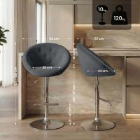Barhocker London Samt chrom dunkelgrau 