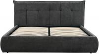 Bett Mirka 160x200 cm Stoff dunkelgrau 