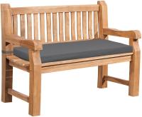 Teakbank Jackson mit Sitzkissen 120 cm + teak dunkelgrau