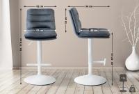 2er Set Barhocker Damar Samt weiß dunkelgrau 