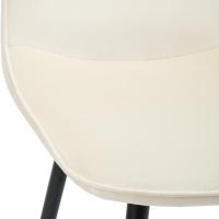 4er Set Esszimmerstuhl Maryam Samt creme 