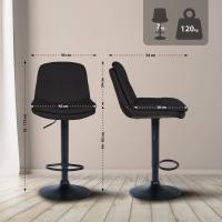 Barhocker Laurel Stoff schwarz schwarz 