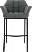 Barhocker Damaso B Cord mit 4-Fuß Gestell grau 