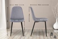 4er Set Stühle Giverny Samt grau 