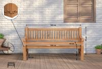Teakbank Daxon mit Sitzkissen 180 cm dunkelgrau Teakbank Daxon mit Sitzkissen 180 cm dunkelgrau