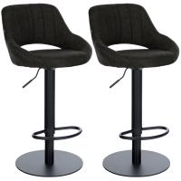 2er Set Barhocker HD Milet B Stoff dunkelgrau
