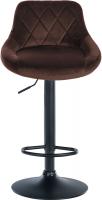 2er Set Barhocker Lazio Samt schwarz braun 