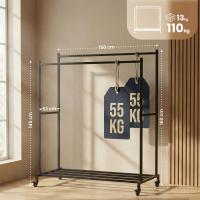 Kleiderständer Lieska 150 cm schwarz 