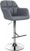 Barhocker Natoma Kunstleder chrom grau 