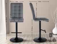 Barhocker Peking V2 Kunstleder schwarz grau 