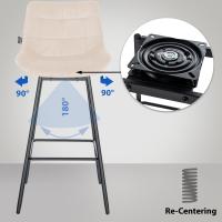 4er Set Barhocker Weston Schwenkbar Samt creme