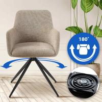 2er Set Esszimmerstuhl Olema Stoff taupe 