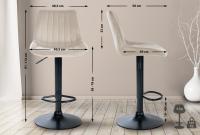2er Set Barhocker Toni Samt schwarz creme 