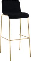 Barhocker Hover Stoff 4-Fuß Gold schwarz 