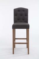 Barhocker Louise Stoff antik-hell dunkelgrau 