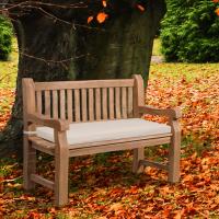 Teakbank Daxon mit Sitzkissen 120 cm creme 
