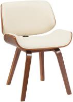 Besucherstuhl Beverley Kunstleder walnuss/creme 