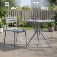 Gartenmöbel-Set Vela mit 2 Stühlen grau 