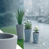 3er Set Pflanzkübel 4 grau 
