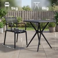 Gartenmöbel-Set Avena mit 4 Stühlen schwarz 