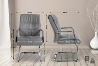 2er Set Besucherstuhl Sievert Stoff hellgrau 