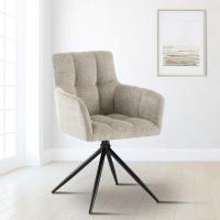 2er Set Esszimmerstuhl Jonah Stoff taupe 