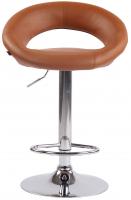 2er Set Barhocker Olinda Kunstleder chrom hellbraun 