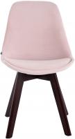4er Set Besucherstühle Borneo V2 Samt walnuss pink 