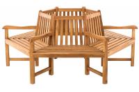Baumbank Sonja mit Armlehnen 200 cm teak